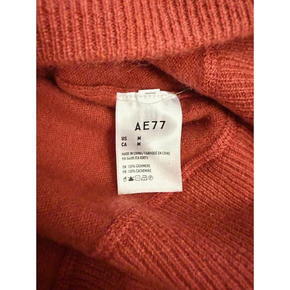 AE77 Sweater Women's Medium Rust 100% Cashmere Crewneck A. Eagle NWT - Picture 8 of 8